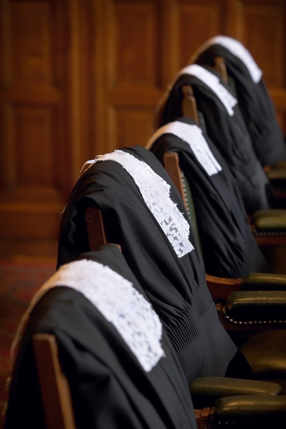Photo of judicial robes at the International Court of Justice in the Hague