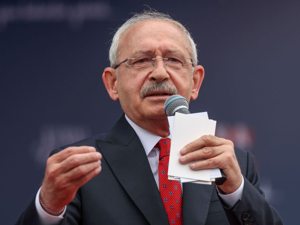 Photo of Kemal Kilicdaroglu during a campaign event ahead of the 14 May general elections.