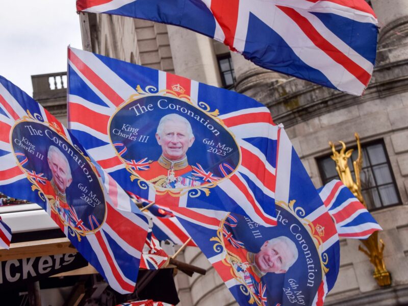 photo of King Charles coronation flags