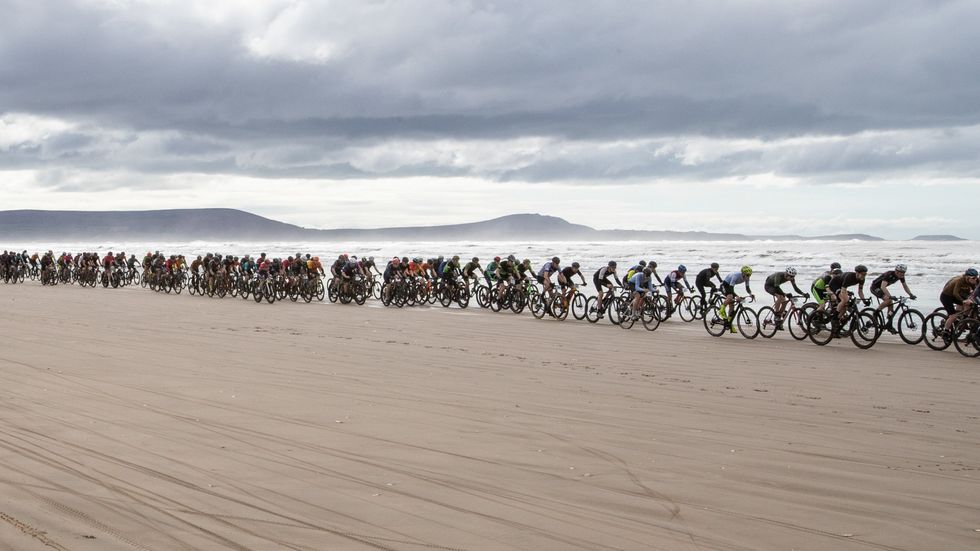 photo of lots of bikes on the beach