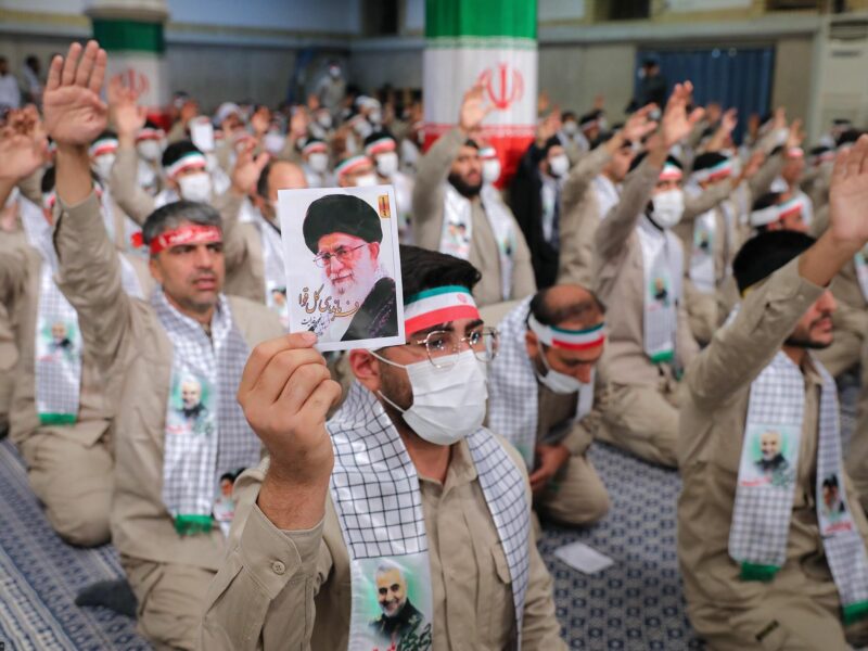 Photo of members of the Iranian paramilitary volunteer forces (Basij)