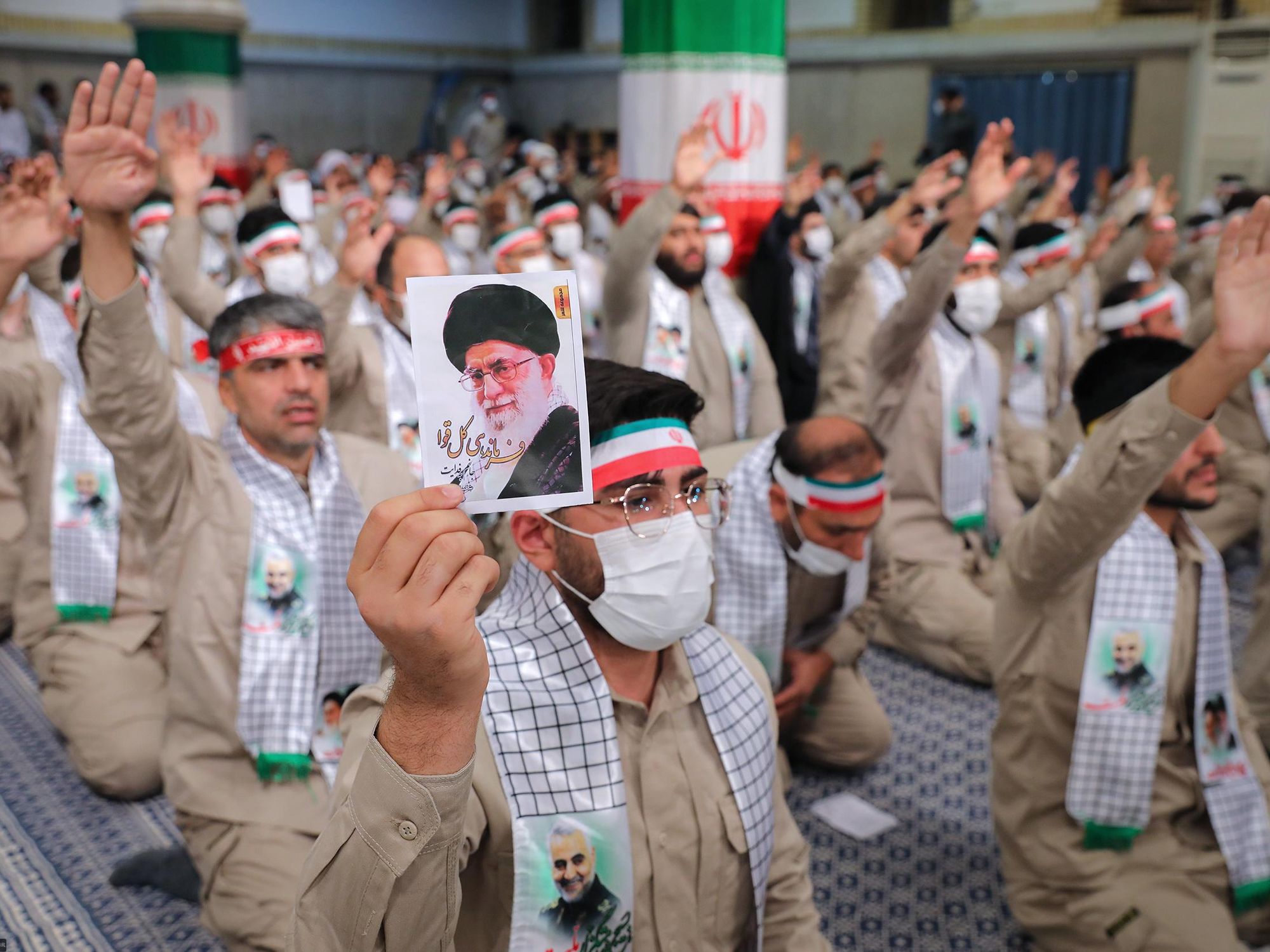 Photo of members of the Iranian paramilitary volunteer forces (Basij)