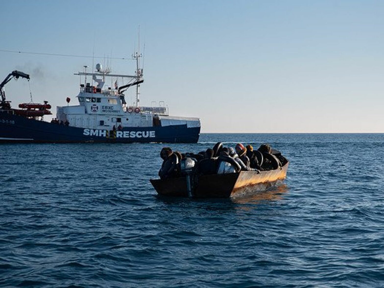Photo of Migrants Rescued in Mediterranean Sea