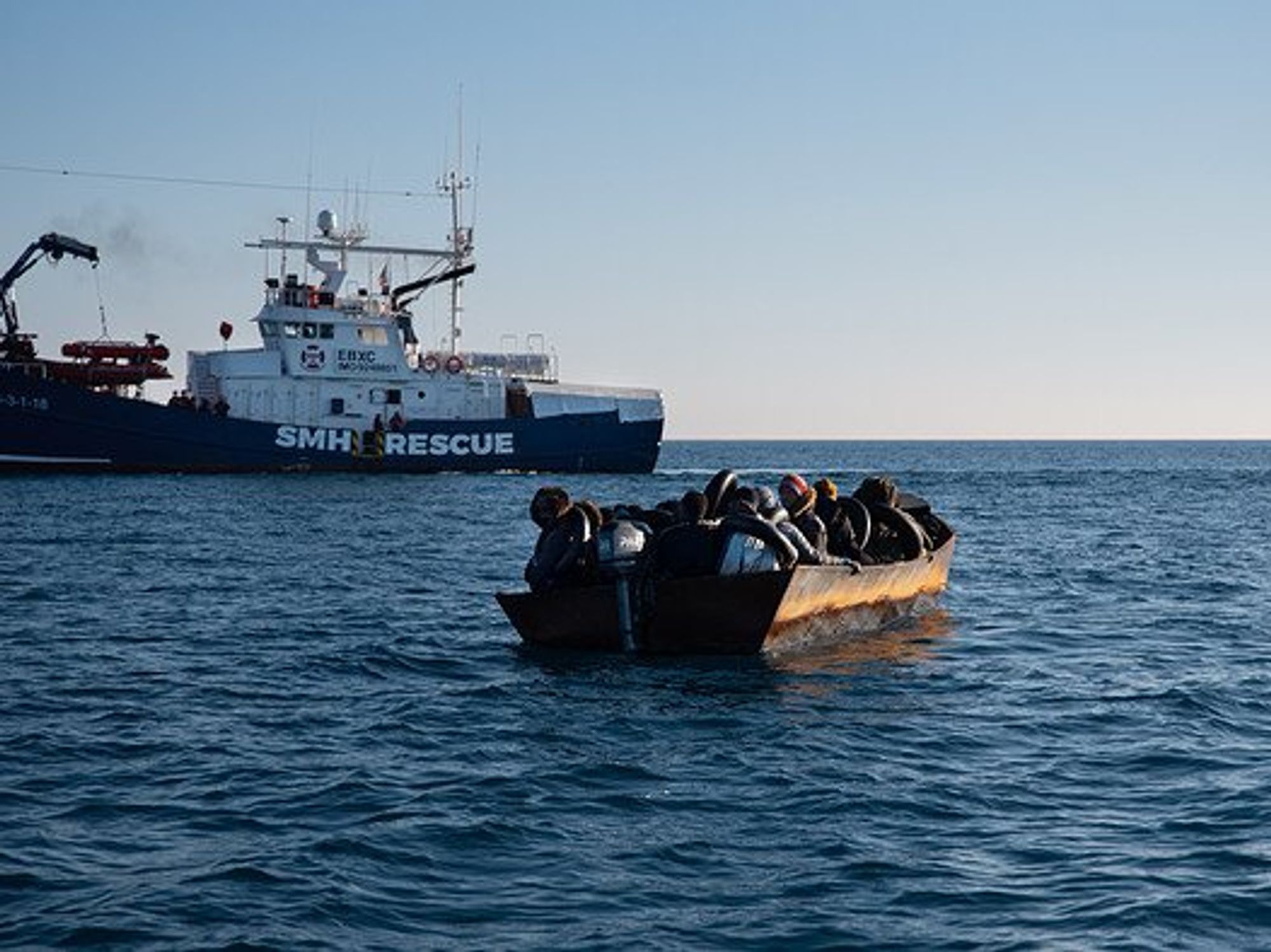 Photo of Migrants Rescued in Mediterranean Sea