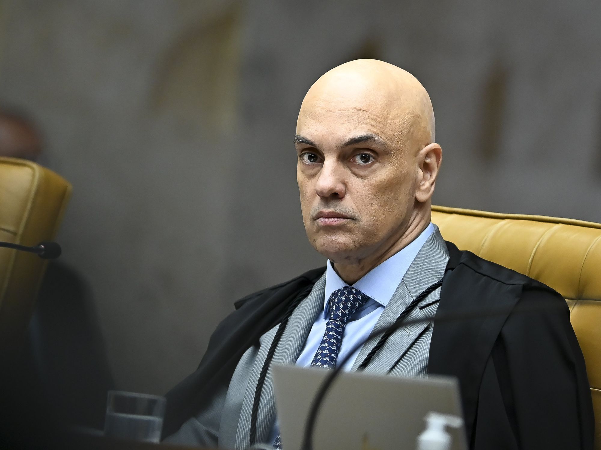 Photo of Minister Alexandre de Moraes participating in a Supreme Court plenary session after the blocking of X in Brazil, in September 2024