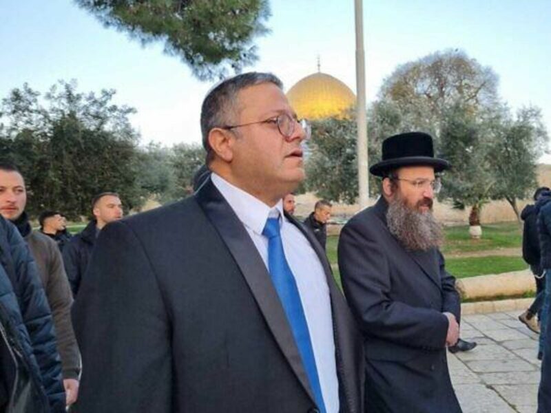 Photo of Minister of National Security Itamar Ben-Gvir visiting the al-Aqsa Mosque compound on Jan. 3