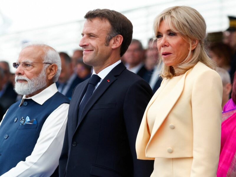 photo of modi, macron and brigitte macron