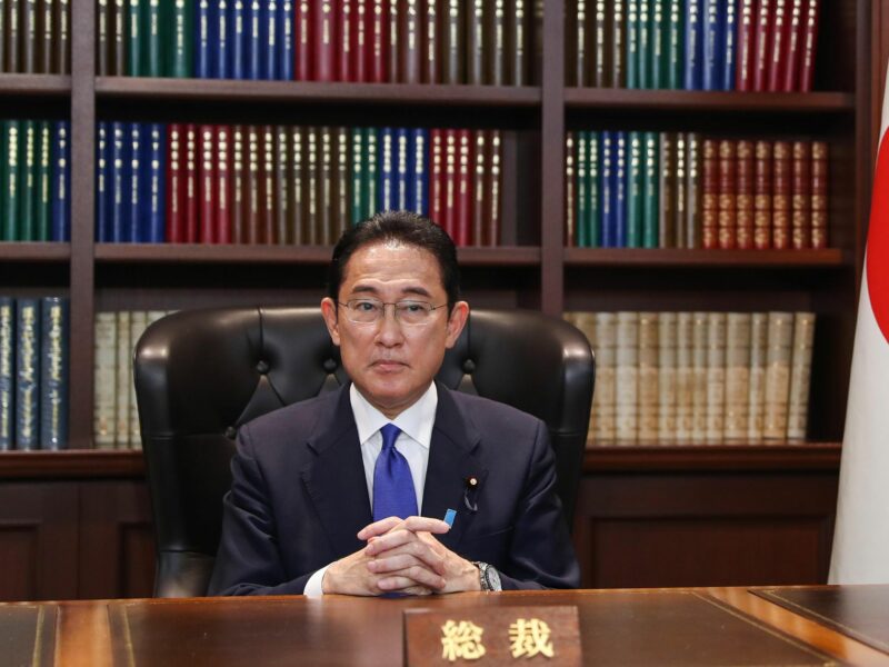 Photo of new Japanese Prime Minister Fumio Kishidaposing for a portrait in Tokyo on Sept. 29