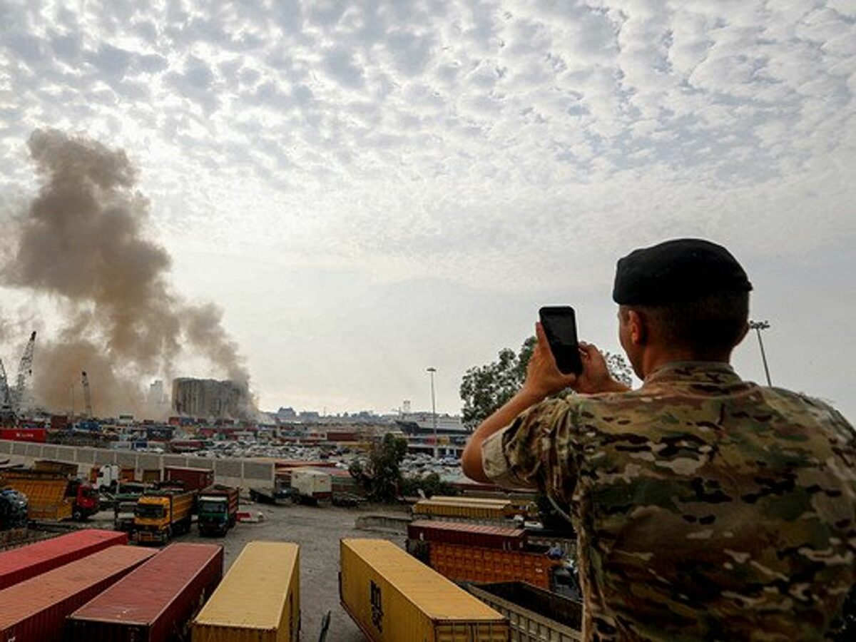 Photo of Part of Beirut port silos collapses