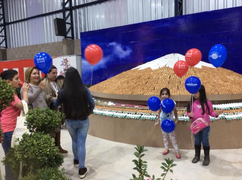 Photo of people attending the Bastos Egg Festival in Brazil
