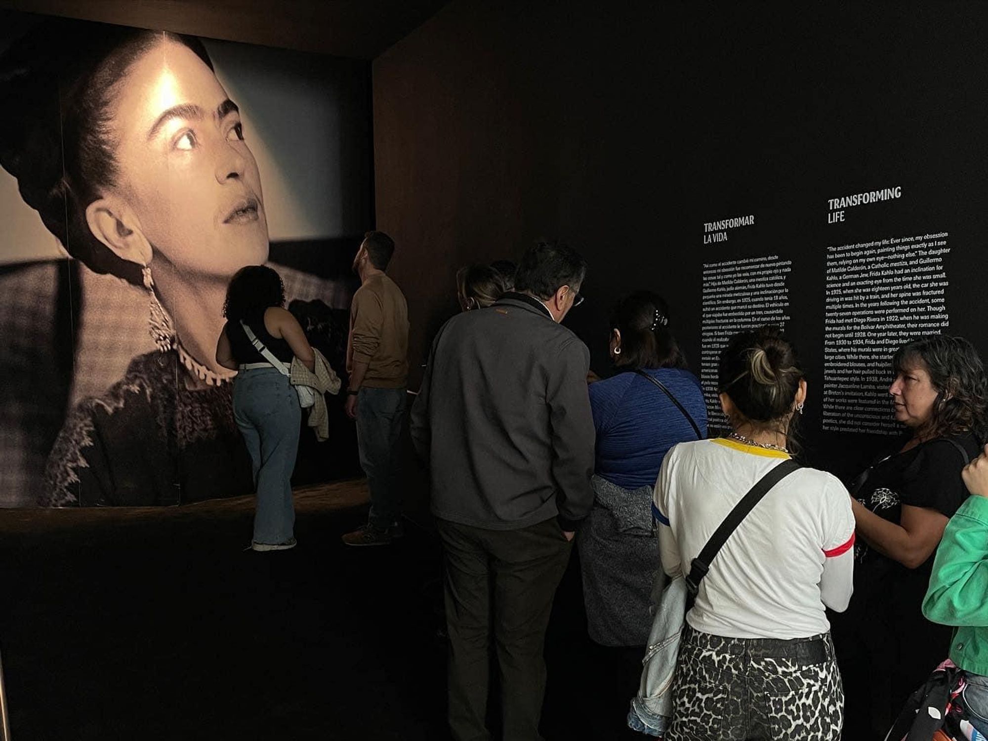 Photo of people visiting the MALBA Frida Kahlo exhibition in Buenos Aires