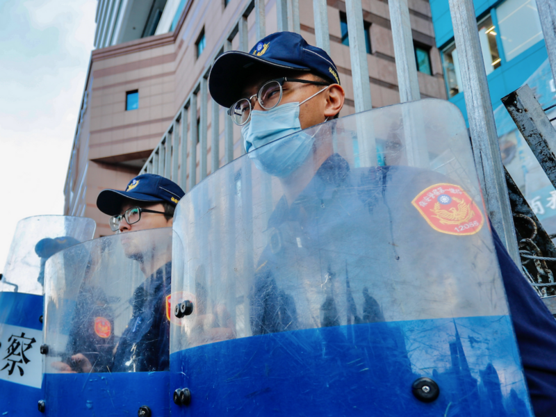 Photo of police forces in Taipei, Taiwan, ahead of clashes during anti-government protests in Nov. 2020