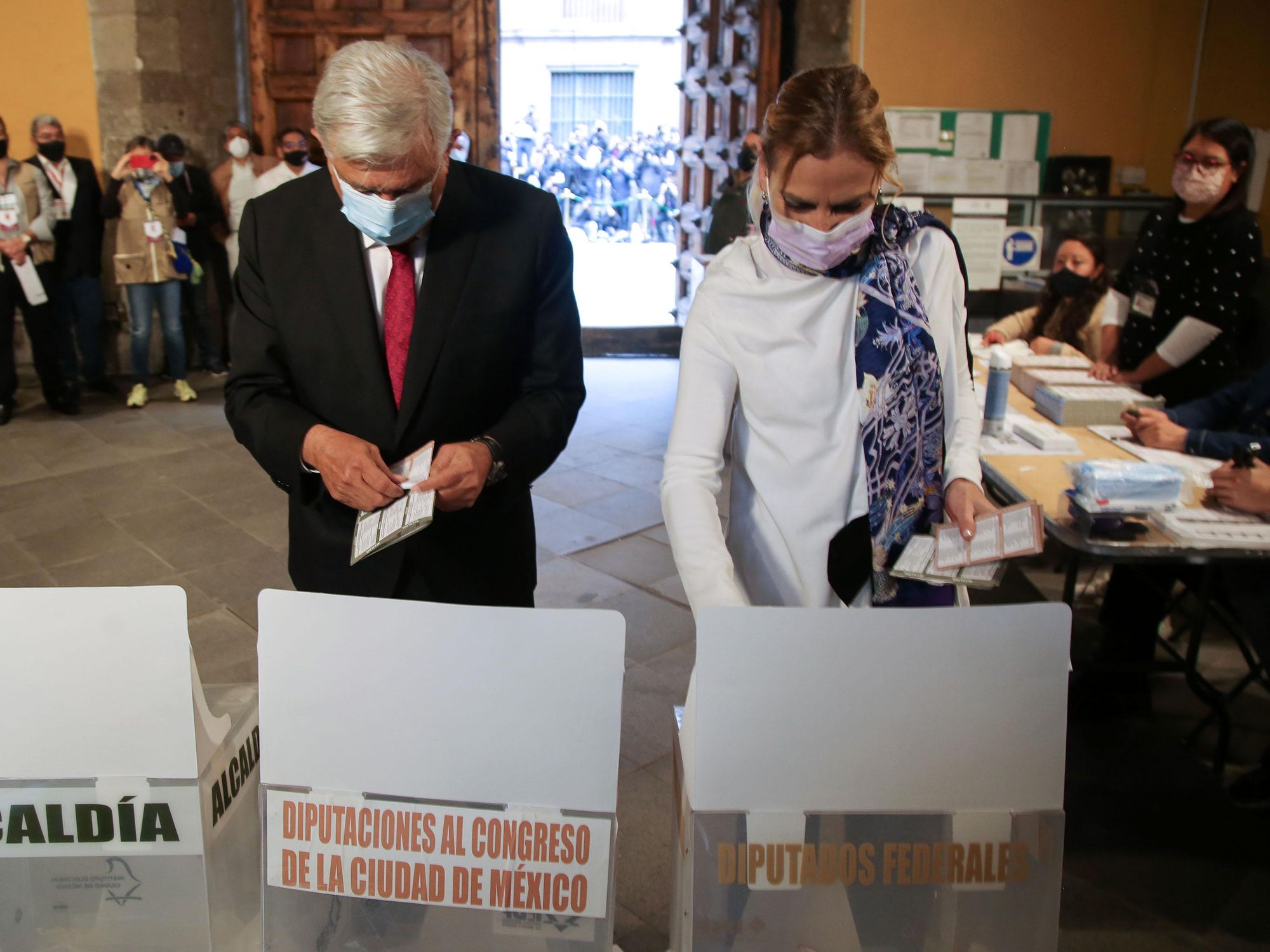 Photo of President Andres Manuel Lopez Obrador of Mexico voting​