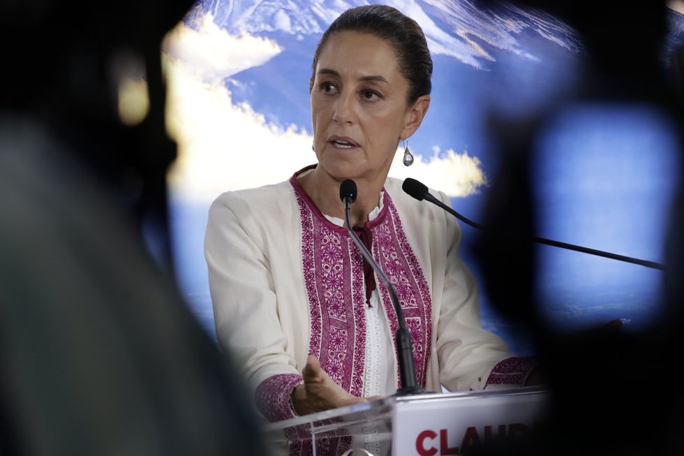 Photo of Presidential candidate Claudia Sheinbaum giving a speech in Mexico on May 13