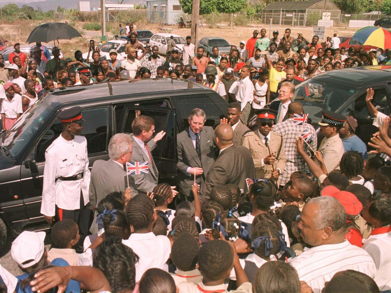 Photo of Prince Charles visiting the Caribbean