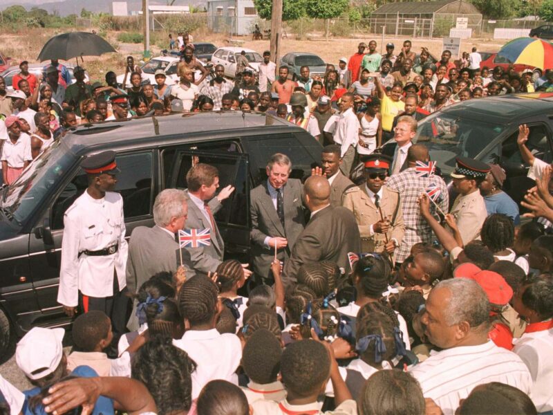 Photo of Prince Charles visiting the Caribbean