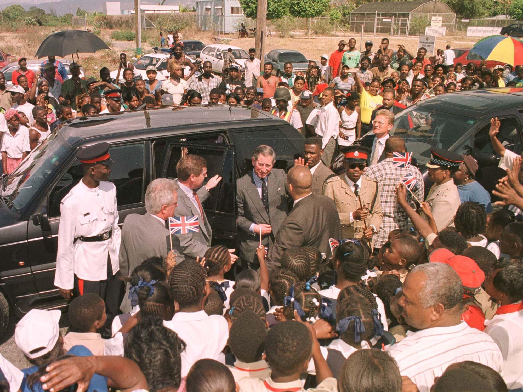 Photo of Prince Charles visiting the Caribbean