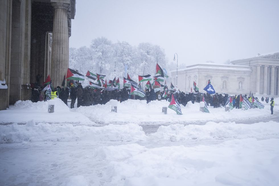 Photo of protesters in Germany showing their support for Palestinians in Gaza
