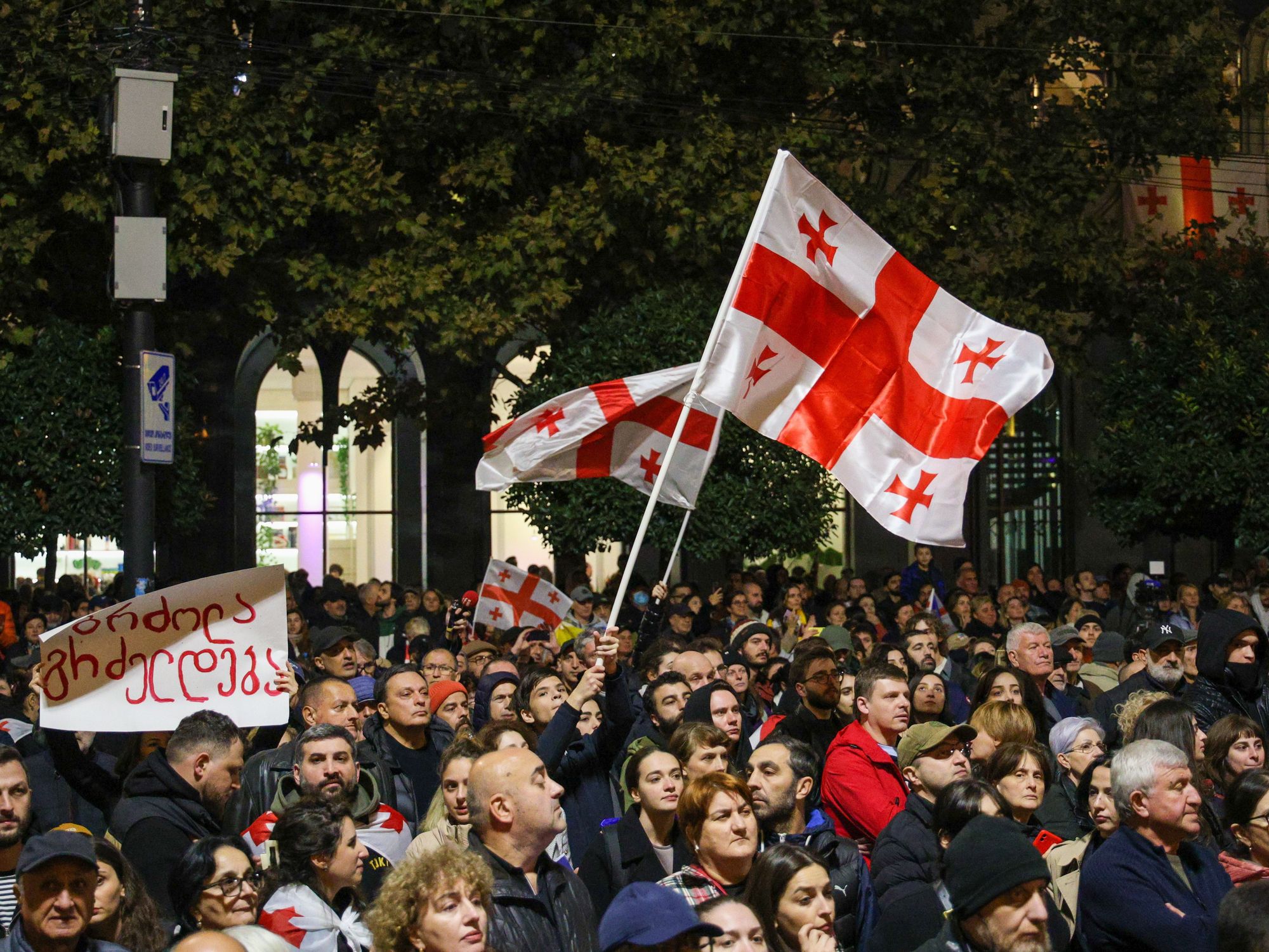 Photo of protests in Tbilisi, Georgia after the results of the 26 October 2024 parliamentary election.