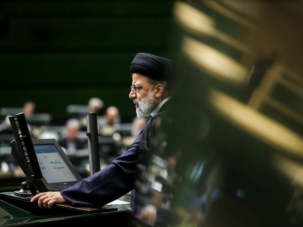 photo of Raisi of iran speaking in parliament