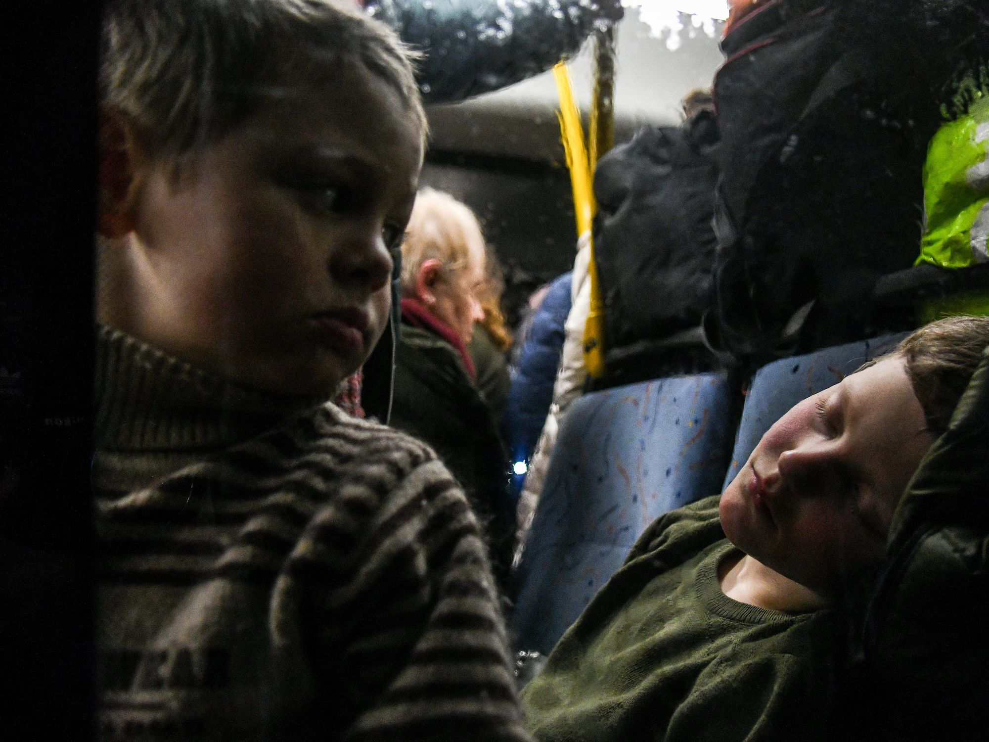 Photo of refugees from Mariupol reaching Zaporizhzhia, southeast Ukraine
