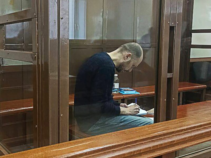 photo of Russian opposition politician Vladimir Kara-Murza during his sentencing Monday