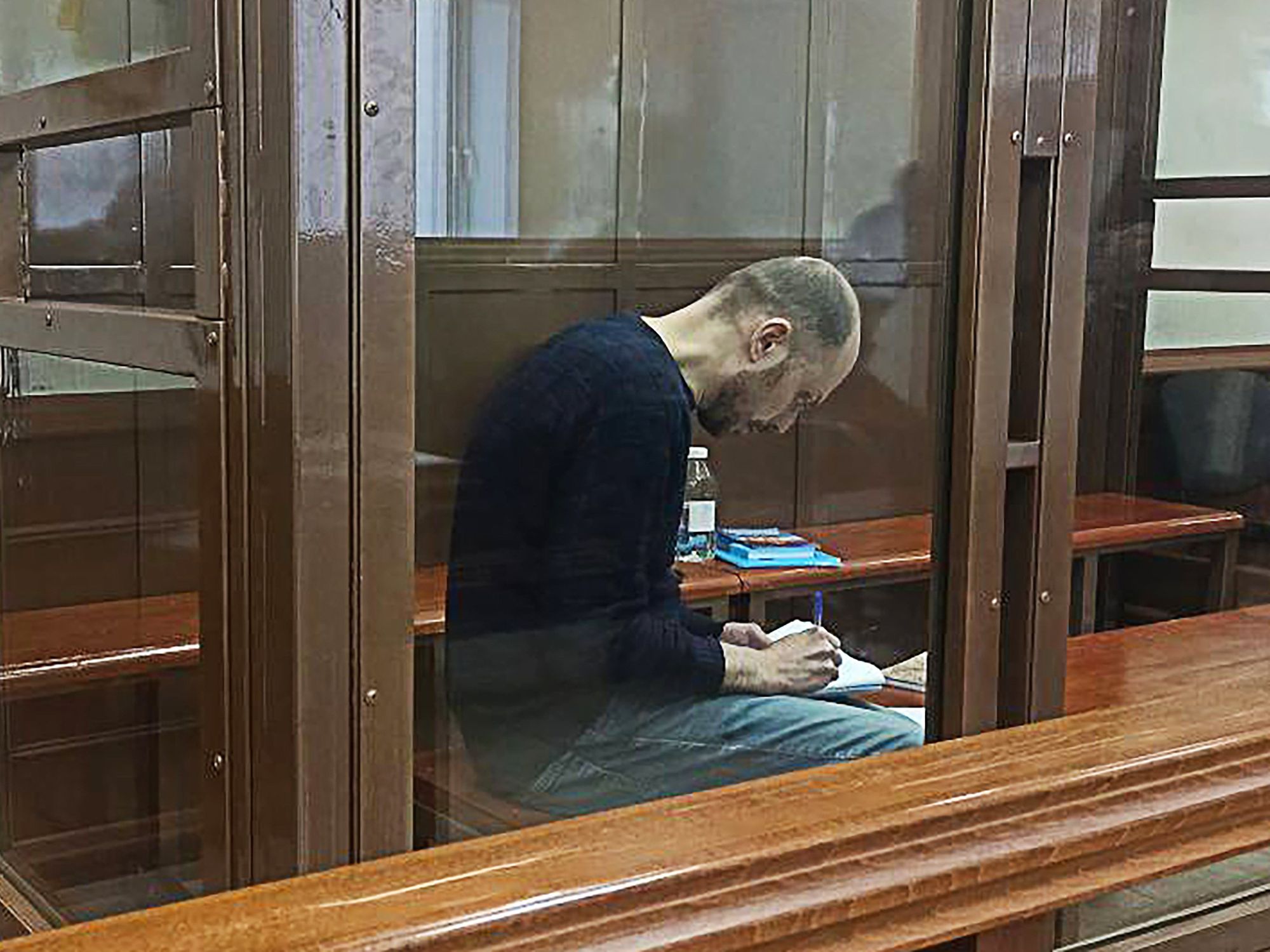 photo of Russian opposition politician Vladimir Kara-Murza during his sentencing Monday