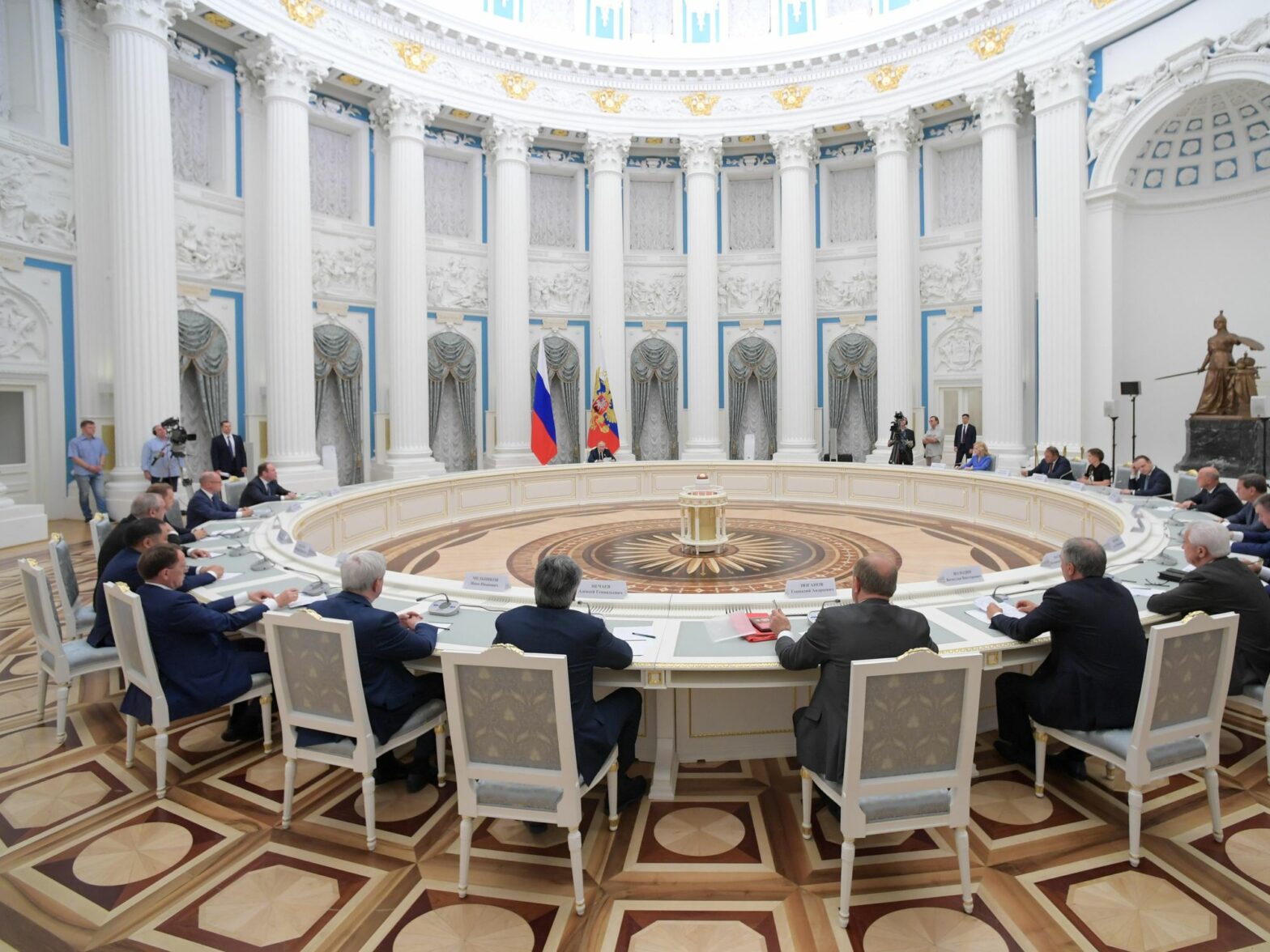 Photo of Russian President Vladimir ​Putin speaking with the Russian State Duma in Moscow on July 7