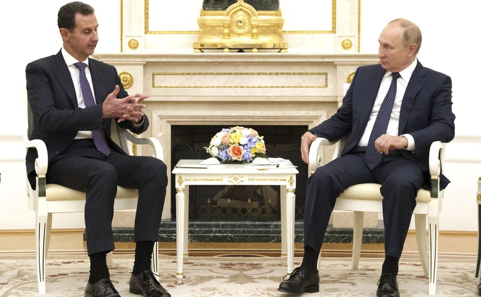 Photo of Russian President Vladimir Putin during a bilateral meeting with Syrian President Bashar Assad in 2021