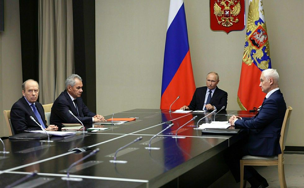 Photo of Russian President Vladimir Putin holding a meeting with the heads of law enforcement agencies in connection with the situation in the Kursk region.