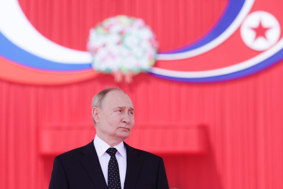 Photo of Russia's President Vladimir Putin attending a ceremony in Pyongyang
