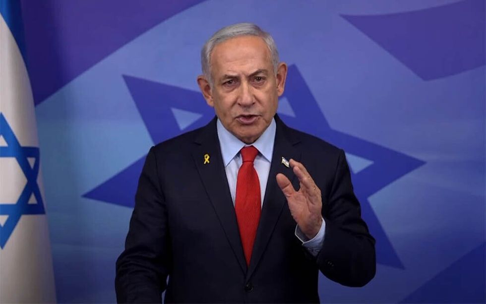 photo of screenshot of netanyahu speaking