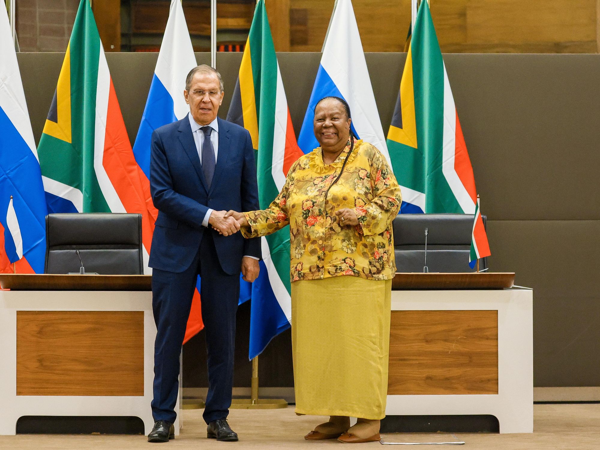 Photo of Sergey Lavrov during his visit to South Africa