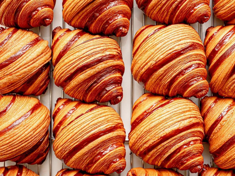 Photo of several freshly-baked croissants