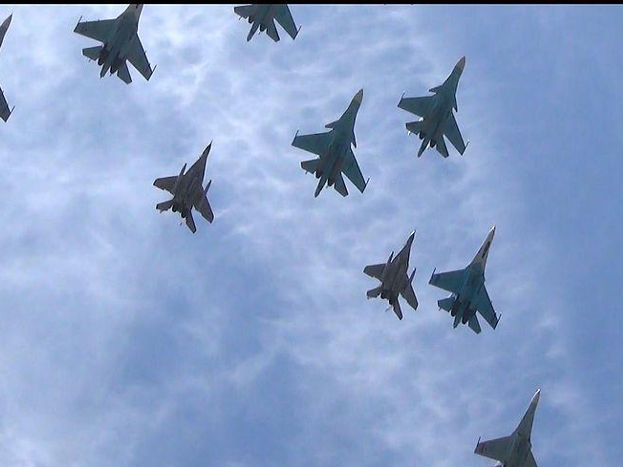 photo of several Russian jets during a military exercise