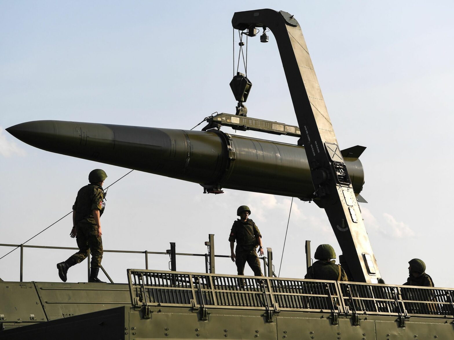 Photo of soldiers with a missile
