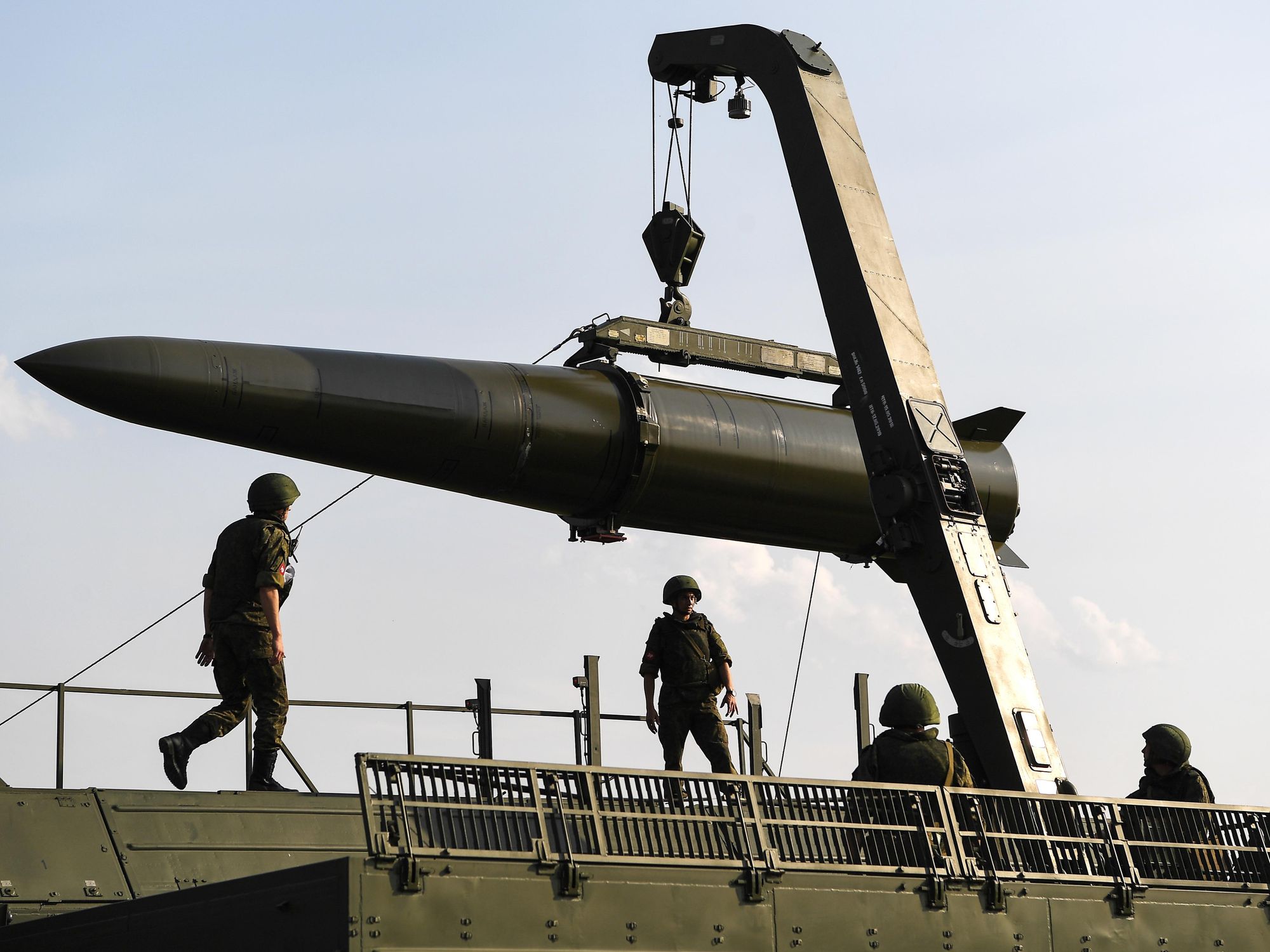 Photo of soldiers with a missile