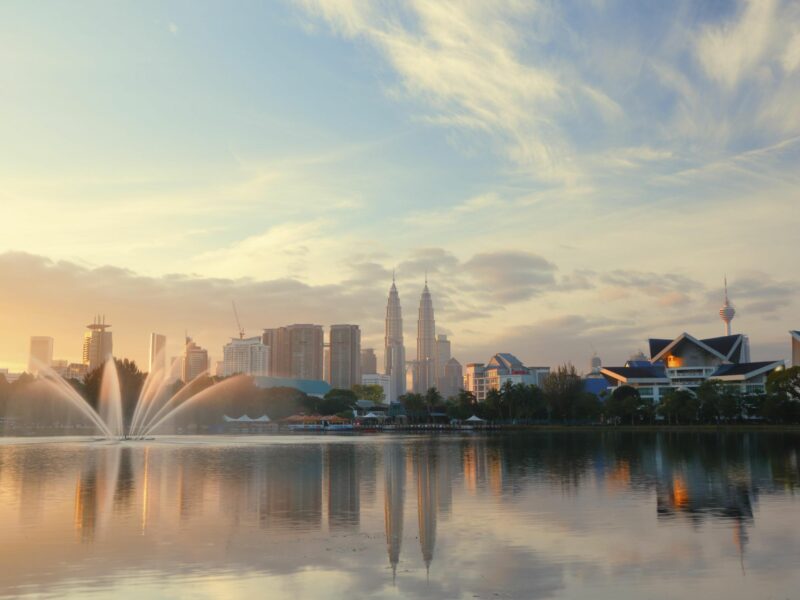 Photo of sunrise over Kuala Lumpur's cityscape