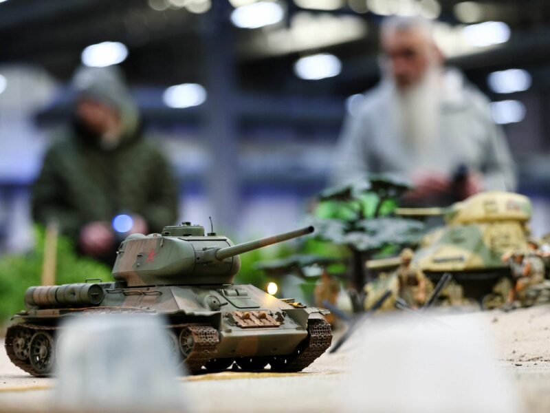 Photo of tank models on display
