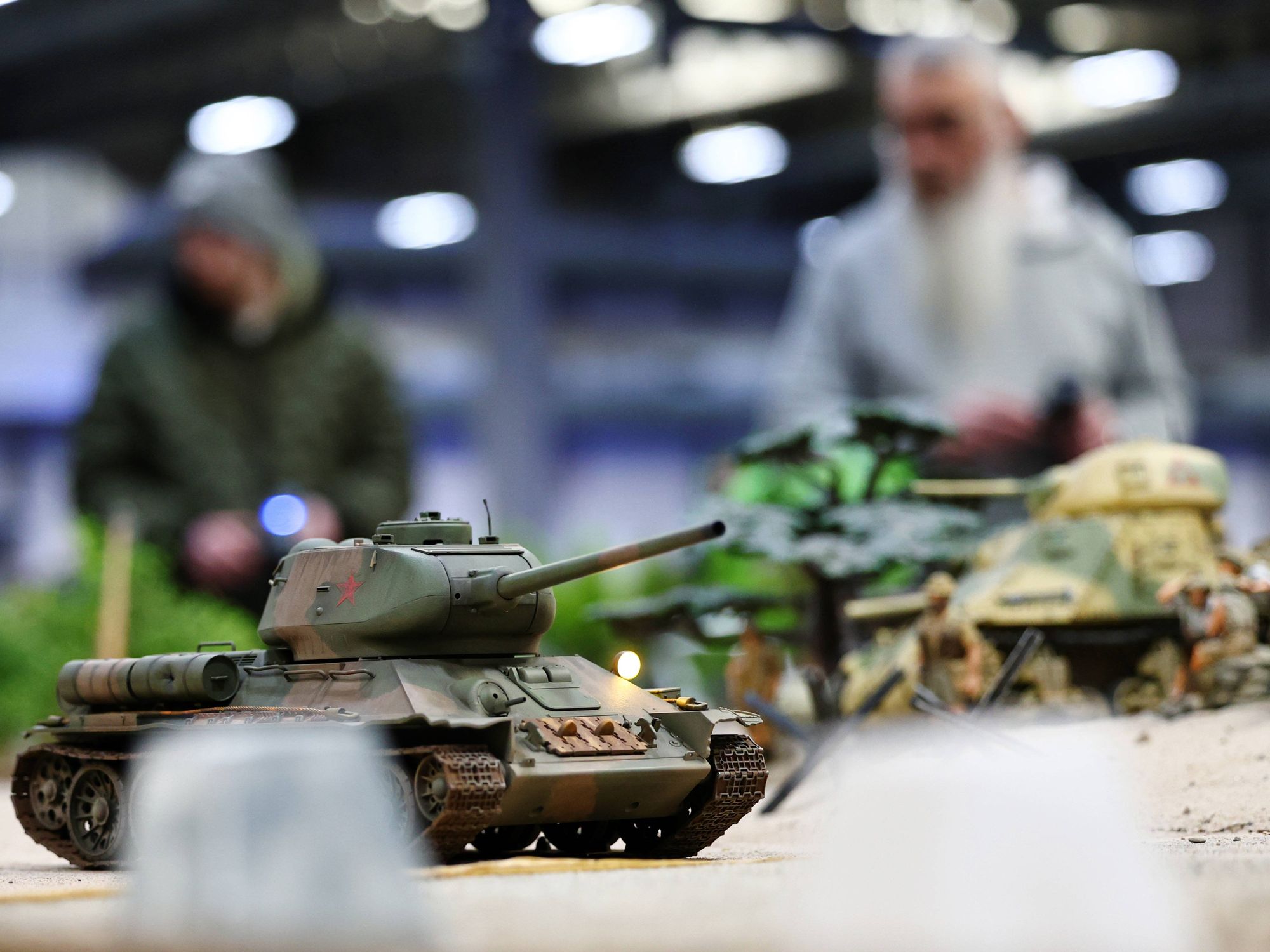 Photo of tank models on display
