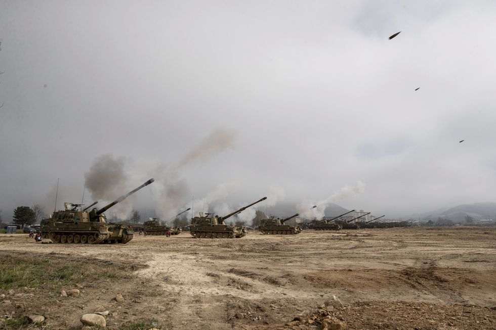 Photo of tanks during a military drill in South Korea