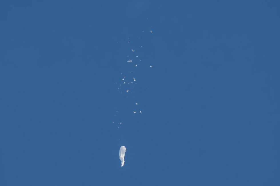 Photo of the balloon after it was shot down
