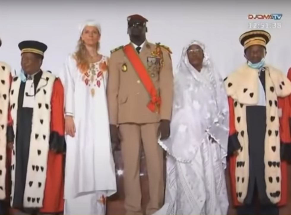 Photo of the Doumbouya couple at last month's inauguration