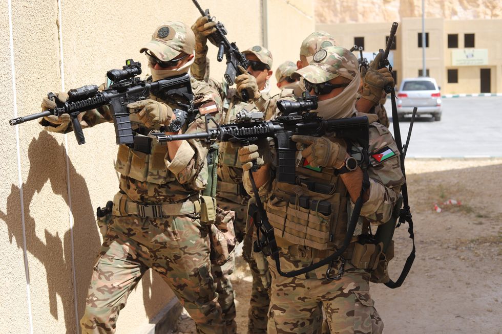 Photo of the ​Jordanian Special Operations Forces conducting military drills.
