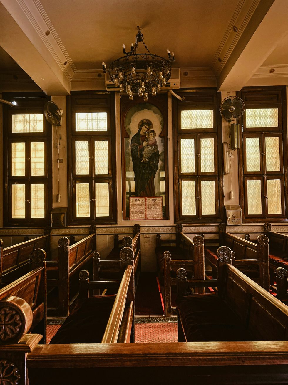 Photo of the inside of an old church in Cairo