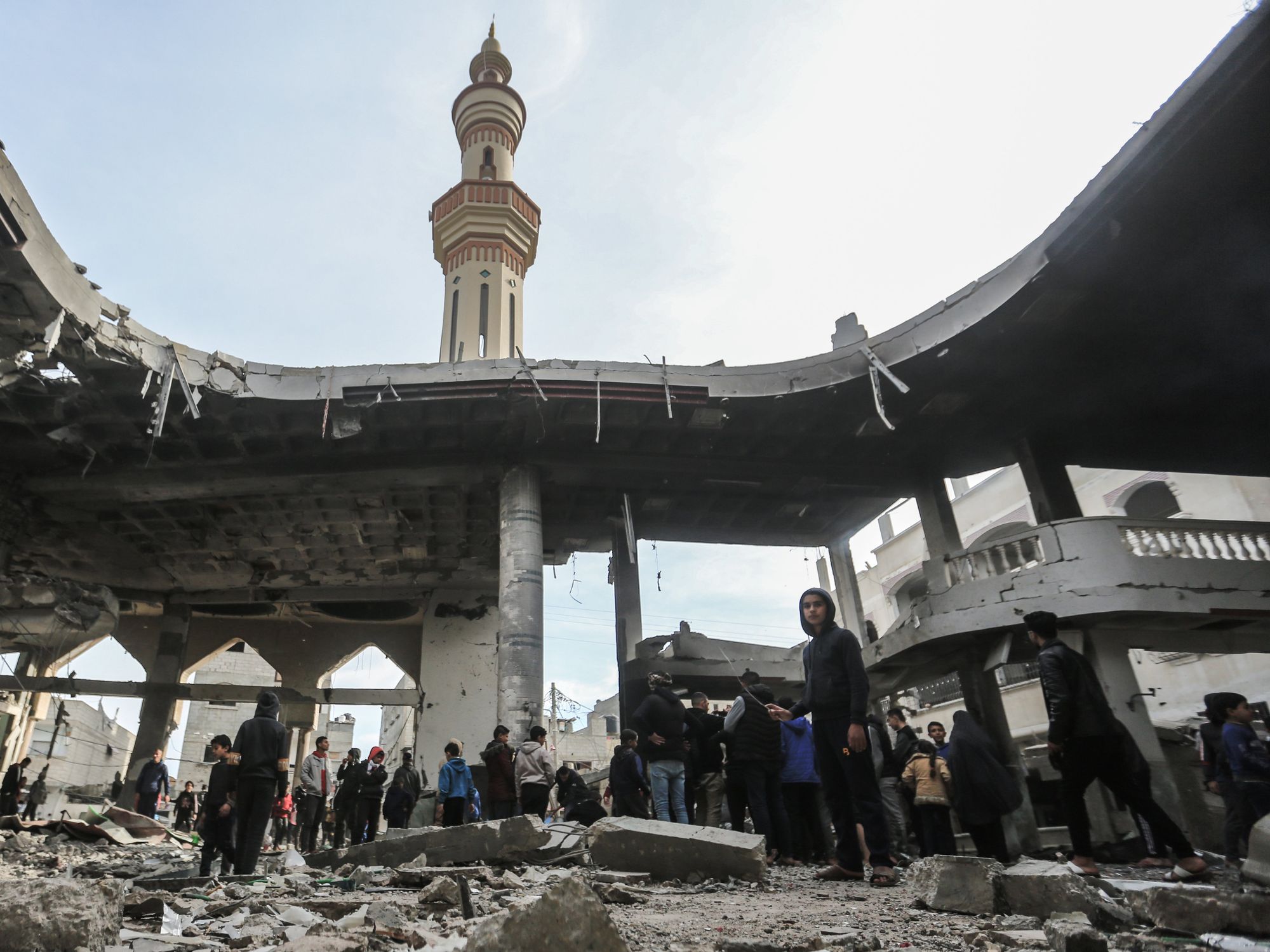 Photo of the remains of the Al-Huda Mosque