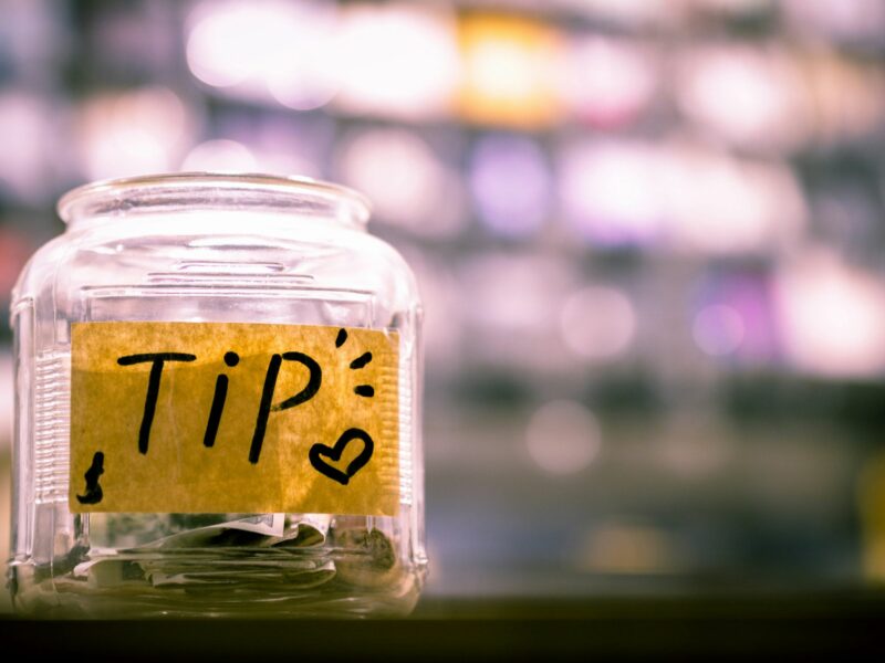 photo of tip jar