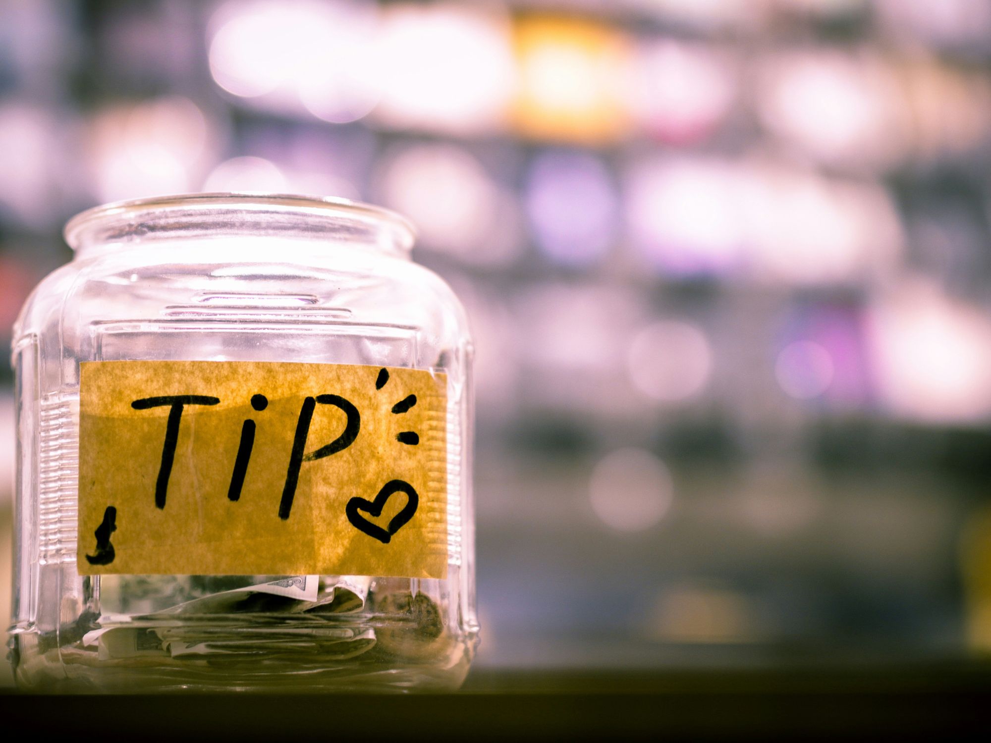 photo of tip jar
