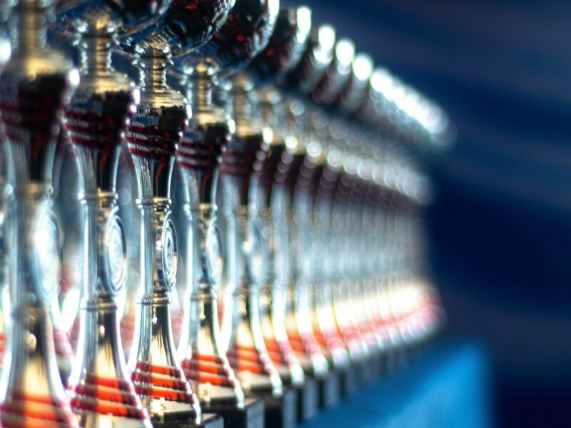 Photo of trophy cups on a table