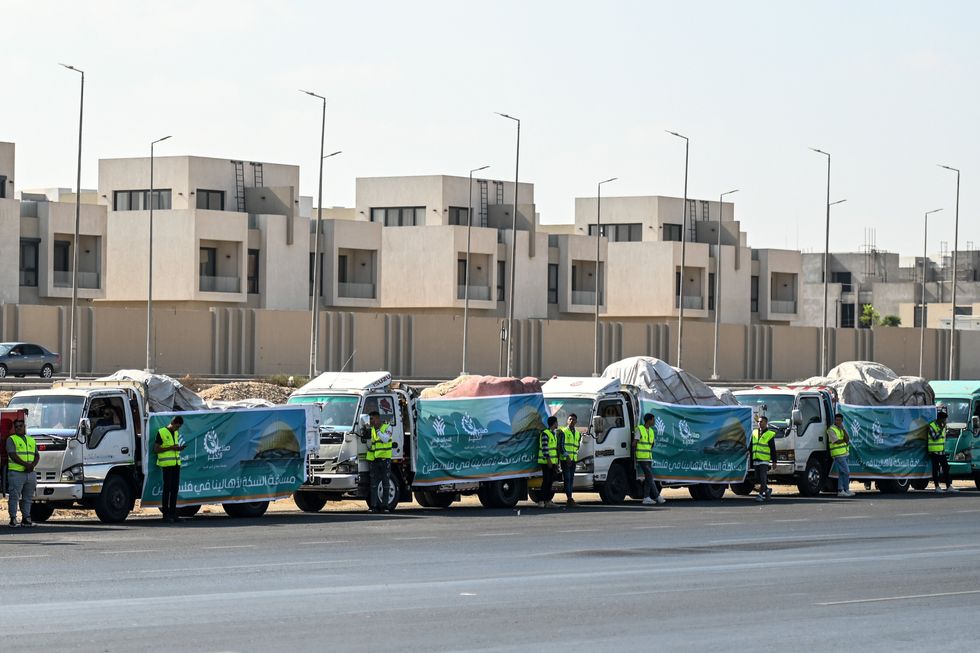 photo of trucks lined up